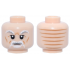 Minifigure, Head White and Light Bluish Gray Bushy Eyebrows and Moustache, White Beard, Medium Nougat Wrinkles and Lines on Back Pattern: {светло нуга}