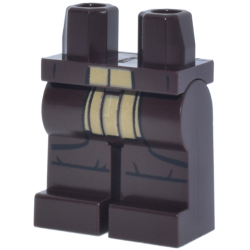 Hips and Legs with SW Dark Tan Jedi Robe Ends, Black Trim and Gathers at Knee Pattern: {тъмно кафяв}