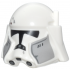 Minifigure, Headgear Helmet SW Clone Commander with Black Visor and Light Bluish Gray Cheek Guards Pattern: {бял}