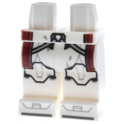 Hips and Legs with SW Clone Trooper Armor, Light Bluish Gray Markings and Straps and Dark Red Kama Pattern: {бял}