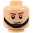 Minifigure, Head Reddish Brown Eyebrows, Black Chin Strap, Medium Nougat Cheek Line, Neutral Pattern: {светло нуга}