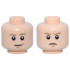 Minifigure, Head Dual Sided Dark Tan Eyebrows, Dark Orange Chin Dimple and Smile Crease, Closed Mouth Smile / Frown Pattern (SW Luke Skywalker): {светло нуга}