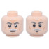 Minifigure, Head Dual Sided Dark Bluish Gray Eyebrows, White Bushy Moustache, Dark Orange Wrinkles, Frown / Pursed Mouth? Pattern (Colonel Wullf Yularen): {светло нуга}