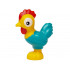 Chicken, Mini Doll Style with Scalloped Base with Molded Dark Turquoise Tail Feathers, Red Comb and Wattle and Printed Black and White Eyes Pattern (Disney Heihei): {огнено жълто-оранжев}