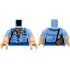 Torso Female Denim Shirt Partially Open, Medium Nougat Undershirt, Canteen with Dark Red Strap, Blue Pants Pattern / Light Nougat Arms with Molded Bright Light Blue Short Sleeves Pattern / Light Nougat Hands: {светло кралско син}