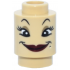 Brick, Round 1 x 1 with Black Eyebrows, Eyes with Eyelashes, Dark Tan Eye Shadow, Dark Red Lips, Beauty Mark, Wide Grin Pattern (Fifi (Babette) Face): {тухлено жълт}