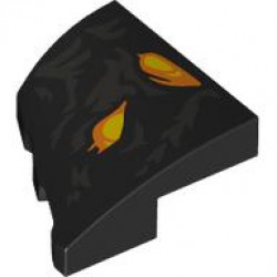 PLATE 2X2X2/3, HALF BOW, RIGHT, NO. 3: {черен}