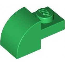 BRICK, 1X2X1, BOW, W/ CUTOUT: {тъмно зелен}