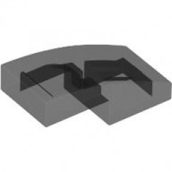 PLATE W. BOW 1X2X2/3: {прозрачно черен}