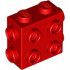 BRICK 1X2X1 2/3, W/ 8 KNOBS: {ярко червен}