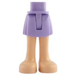 Mini Doll Hips and Skirt with Molded Light Nougat Legs Pattern - Thin Hinge: {лавандулов}