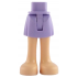 Mini Doll Hips and Skirt with Molded Light Nougat Legs Pattern - Thin Hinge: {лавандулов}