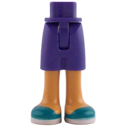 Mini Doll Hips and Shorts with Molded Nougat Legs and Printed Dark Turquoise Shoes with White Soles Pattern - Thin Hinge: {светло виолетов}