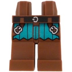 Hips and Legs with Black Belt with Silver Buckle, Dark Turquoise Surcoat, Straps with Buckles Pattern: {червеникаво-кафяв}
