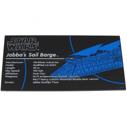 Tile 8 x 16 with Bottom Tubes, Textured Surface with Star Wars Jabba's Sail Barge Pattern: {черен}
