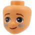 Mini Doll, Head Friends with Reddish Brown Eyebrows and Mouth, Metallic Blue Filigree Tattoos Pattern: {нуга}