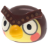 Minifigure, Head, Modified Owl with Molded Bright Light Yellow Face and Printed Black and Dark Bluish Gray Eyes, Coral Cheeks, Yellow Beak and Dark Tan Dots on Eyebrows Pattern: {червеникаво-кафяв}