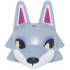 Minifigure, Head, Modified Wolf with Pointed Ears with Molded White Face and Printed Magenta Auricles, Bright Light Yellow and Black Eyes, Medium Lavender Eyelids Pattern: {умерено каменно сив}
