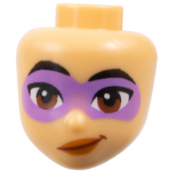 Mini Doll, Head Friends with Black Eyebrows, Medium Lavender Domino Mask, Reddish Brown Eyes, Dark Orange Lips Pattern: {умерен тан}
