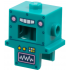 Minifigure, Headgear Head Cover, Costume Robot with Rivets, Buttons and Monitor Wave Readout Pattern: {ярко синьо-зелен}