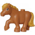 Horse, Mini Doll Style, Pony with Molded Ochre Yellow Mane and Tail and Printed Black Eyebrow and Eyelash, White Eye Pattern (Friends Cinnamon): {умерен нуга}