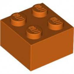 BRICK 2X2: {червеникаво-оранжев}