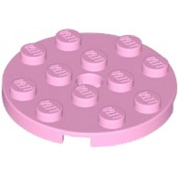 PLATE 4X4 ROUND W. SNAP: {светло пурпурен}