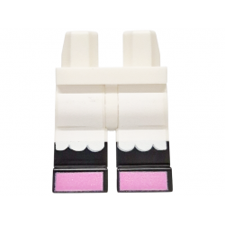 Hips and Legs with Molded Black Lower Legs / Boots and Printed White Ruffles and Dark Pink Feet Pattern: {бял}