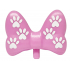 Minifigure, Bow Large with Small Pin with White Paw Prints on Front and Back Pattern: {ярко пурпурен}