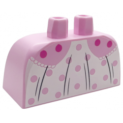 Lower Body, Skirt Wide with Side Hoops (Panniers) with White Polka Dot Dress, Lace Hem, Dark Pink Dots and Black Fold Lines Pattern: {светло пурпурен}