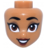 Mini Doll, Head Friends with Black Eyebrows, Dark Tan Eye Shadow, Reddish Brown Eyes, Dark Red Lips, Open Mouth Smile with Teeth Pattern: {умерен нуга}