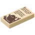 Tile 1 x 2 with Dark Brown Book Text Scribbles and Bogeyman Pattern: {тухлено жълт}