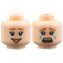 Minifigure, Head Dual Sided Female Dark Orange Eyebrows, Nougat Lips, Open Mouth Smile / Crying Pattern: {светло нуга}