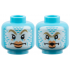 Minifigure, Head Dual Sided Alien, White Face with Scales, Dark Tan Eyebrows, Nougat Large Lips, Neutral / Angry Pucker Pattern: {умерено небесносин}