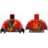 Torso Tunic with Orange Trim, Black Shirt, Dark Tan Strap, Gold Clasp and Charm with Ninjago Logogram Letter K Pattern / Red Arms / Black Hands: {ярко червен}