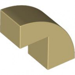 BRICK 1X2X1 2/3, BOW W/ CUTOUT, NO. 1: {тухлено жълт}