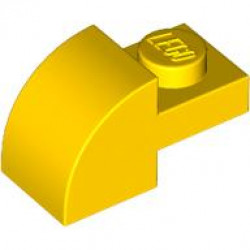 BRICK, 1X2X1, BOW, W/ CUTOUT: {ярко жълт}