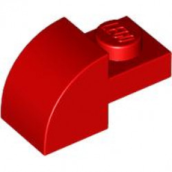 BRICK, 1X2X1, BOW, W/ CUTOUT: {ярко червен}