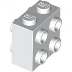 BRICK 1X2X2, W/ 8 KNOBS: {бял}