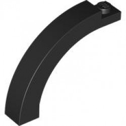 BRICK 1X5X3 1/3, CIRCLE ARCH: {черен}