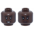 Minifigure, Head Dual Sided Female Black Eyebrows, Double Eyelashes, Dark Brown Lips, Open Mouth Smile with Teeth / Closed Mouth Frown Pattern: {умбра}