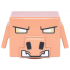 Minifigure, Head, Modified Cube with Ear Flaps and Snout with Bright Light Yellow Rectangle Eyes, Black Nostrils and White Tusks Pattern: {нуга}