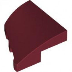 PLATE 2X2X2/3, HALF BOW W/ CUT, RIGHT: {нов тъмно червен}