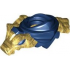 Minifigure Armor Shoulder Pads and Scarf with Molded Pearl Gold Dragon Head, Tail and Scabbard for 2 Katanas Pattern: {земно син}
