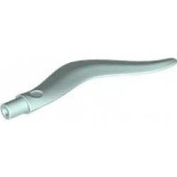 Wave Rounded Curved Single with Bar End (Flame, Sword): {аквамарин}