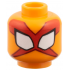 Minifigure, Head Alien Large White Eyes with Black Borders, Red X-Shaped Mask with Dark Red Trim Pattern: {ярко оранжев}