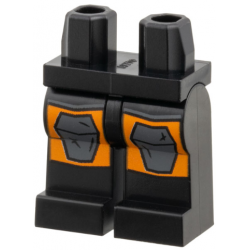 Hips and Legs with Dark Bluish Gray Hexagonal Panels on Orange Squares Pattern: {черен}