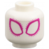 Minifigure, Head Alien Large Magenta Eyes and Dots Pattern: {бял}