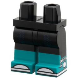 Hips and Legs with Molded Dark Turquoise Lower Legs / Boots and Printed Dark Blue Dots, White Toes, Soles and Laces Pattern: {черен}