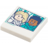 Tile 2 x 2 with Polaroid Photo with Gwen Stacy and Miles Morales Minifigures Pattern: {бял}